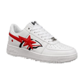 حذاء BAPE STA Shark أبيض بتفاصيل حمراء